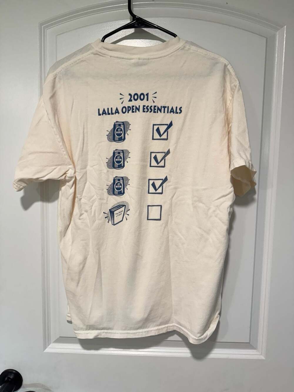 Vintage 2001 Lalla Open Golf Beer Graphic Y2K Tee Shirt Size L